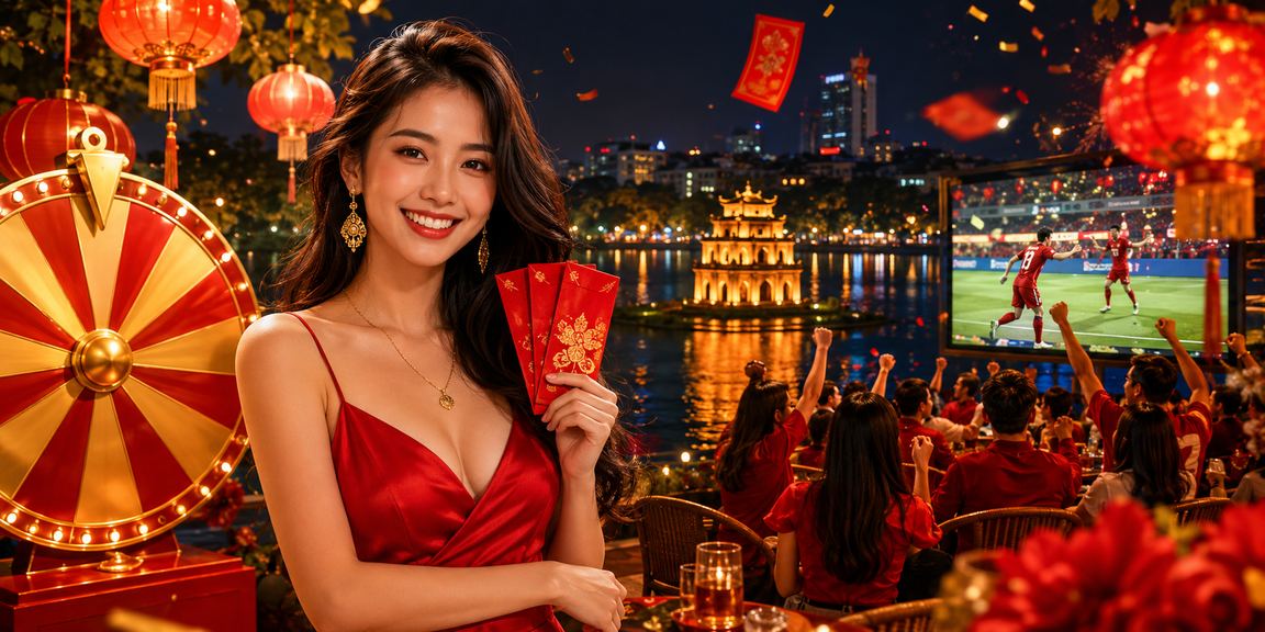 Người chơi tham gia quay số may mắn tại sự kiện đèn lồng Hà Nội